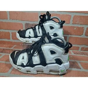 Nike Air More Uptempo Womens Sz 6.5 White/Black Green Mid Top Sneakers